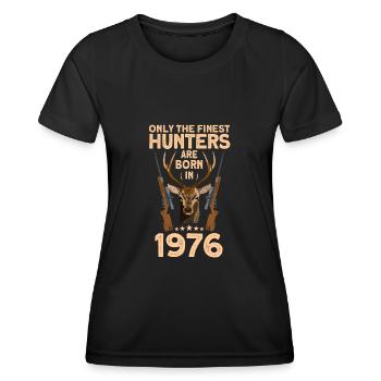 Jäger 46. Geburtstag Hirsch Jagen Geschenk - Frauen Funktions-T-Shirt - Schwarz - Vorne - AI Model Female 172 light (172cm)
