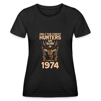 Jäger 48. Geburtstag Hirsch Jagen Geschenk - Frauen Funktions-T-Shirt - Schwarz - Vorne - AI Model Female 172 light (172cm)