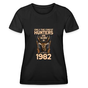 Jäger 40. Geburtstag Hirsch Jagen Geschenk - Frauen Funktions-T-Shirt - Schwarz - Vorne - AI Model Female 172 light (172cm)