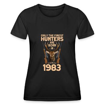 Hunter 39th Birthday Deer Hunting Gift - Women's Functional T-Shirt - black - Front - AI Model Female 172 light (172cm)