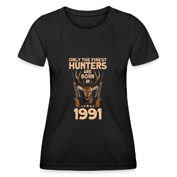 Jäger 31. Geburtstag Hirsch Jagen Geschenk - Frauen Funktions-T-Shirt - Schwarz - Vorne - AI Model Female 172 light (172cm)