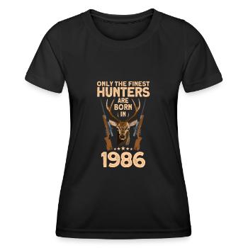 Hunter 36th Birthday Deer Hunting Gift - Women's Functional T-Shirt - black - Front - AI Model Female 172 light (172cm)