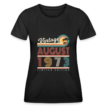 1973 August Limited Edition - Women's Functional T-Shirt - black - Front - AI Model Female 172 light (172cm)