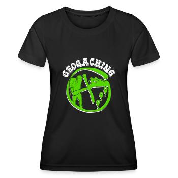 Geocacher Schnitzeljagd Cache Geocache - Frauen Funktions-T-Shirt - Schwarz - Vorne - AI Model Female 172 light (172cm)