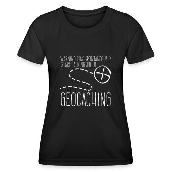 Geocacher Schatzsuche Geocache - Frauen Funktions-T-Shirt - Schwarz - Vorne - AI Model Female 172 light (172cm)