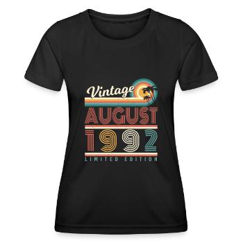 Zum 30.Lebensjahr August 1992 - Frauen Funktions-T-Shirt - Schwarz - Vorne - AI Model Female 172 light (172cm)