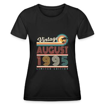 Baujahr 1995 August - Frauen Funktions-T-Shirt - Schwarz - Vorne - AI Model Female 172 light (172cm)