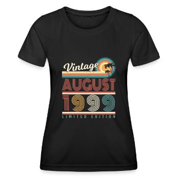 Geburtsmonat August 1999 - Frauen Funktions-T-Shirt - Schwarz - Vorne - AI Model Female 172 light (172cm)