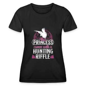 Buck Deer Hunting Hunter Girl - Frauen Funktions-T-Shirt - Schwarz - Vorne - AI Model Female 172 light (172cm)