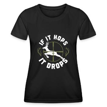 Buck Deer Hunting Hunter Vintage - T-shirt sport Femme - noir - Devant - AI Model Female 172 light (172cm)