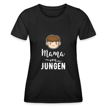 Mama von Jungen Geschenk Mutter Muttertag - Frauen Funktions-T-Shirt - Schwarz - Vorne - AI Model Female 172 light (172cm)