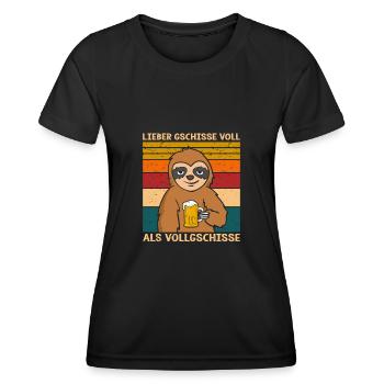 Lieber Gschisse Voll Als Vollgschisse Bier - Frauen Funktions-T-Shirt - Schwarz - Vorne - AI Model Female 172 light (172cm)