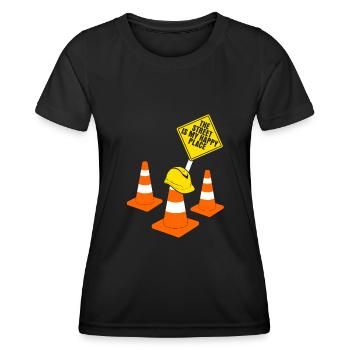 Straßenbau Straßenbauer Straßenwärter - Frauen Funktions-T-Shirt - Schwarz - Vorne - AI Model Female 172 light (172cm)
