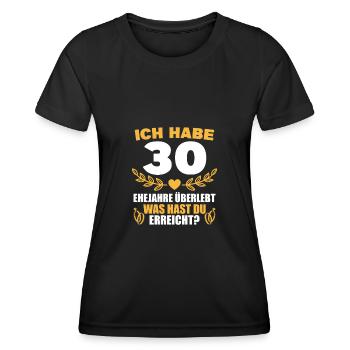 Perlenhochzeit 30. Hochzeitstag Geschenk - Frauen Funktions-T-Shirt - Schwarz - Vorne - AI Model Female 172 light (172cm)