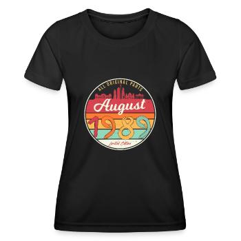 Salutations d’anniversaire 1989 En août - T-shirt sport Femme - noir - Devant - AI Model Female 172 light (172cm)