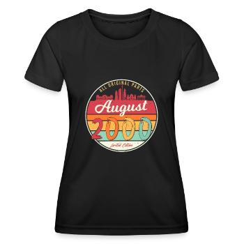 Geboren August 2000 - Frauen Funktions-T-Shirt - Schwarz - Vorne - AI Model Female 172 light (172cm)