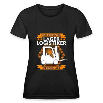 Lagerist Fachkraft für Lagerlogistik - Frauen Funktions-T-Shirt - Schwarz - Vorne - AI Model Female 172 light (172cm)