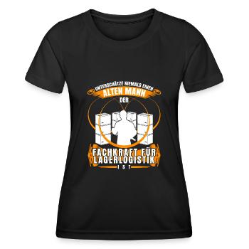 Fachkraft für Lagerlogistik Lagerist - Frauen Funktions-T-Shirt - Schwarz - Vorne - AI Model Female 172 light (172cm)