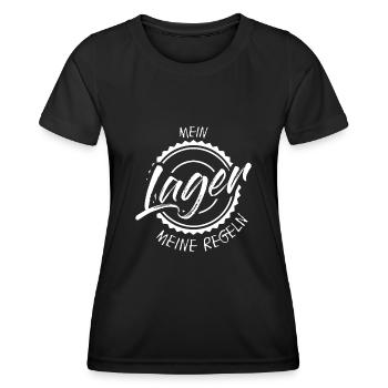 Lagerist Gabelstapler Lagerarbeiter - Frauen Funktions-T-Shirt - Schwarz - Vorne - AI Model Female 172 light (172cm)