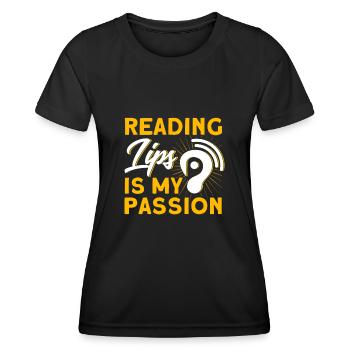 Hörgerät Gebärdensprache Gehörlose - Frauen Funktions-T-Shirt - Schwarz - Vorne - AI Model Female 172 light (172cm)