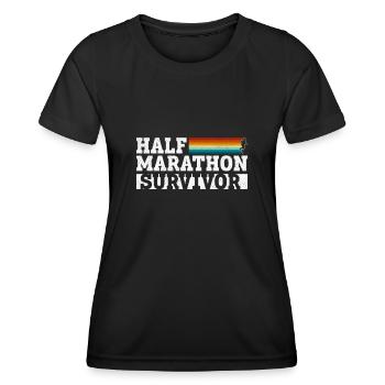 Survivant du semi-marathon - Coureur de semi-marathon - T-shirt sport Femme - noir - Devant - AI Model Female 172 light (172cm)