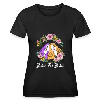 Babes for Babes Féministe - T-shirt sport Femme - noir - Devant - AI Model Female 172 light (172cm)