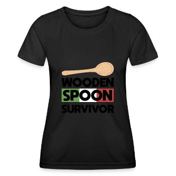 Wooden Spoon Survivor - Frauen Funktions-T-Shirt - Schwarz - Vorne - AI Model Female 172 light (172cm)