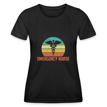 Emergency Nurse ED Tech ER Heros - Frauen Funktions-T-Shirt - Schwarz - Vorne - AI Model Female 172 light (172cm)