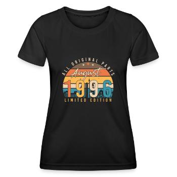 1996 Août Idée cadeau - T-shirt sport Femme - noir - Devant - AI Model Female 172 light (172cm)