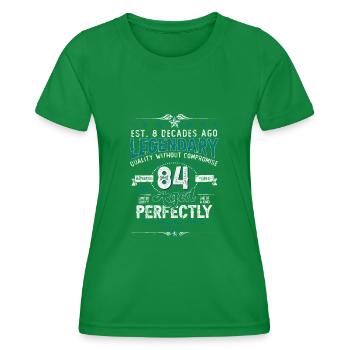 Vintage Legendary - Aged perfectly 84th birthday - Women's Functional T-Shirt - kelly green - Front - AI Model Female 172 dark (172cm)