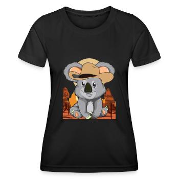 Animal Lover Cowboy Gift Koala Bear - Women's Functional T-Shirt - black - Front - AI Model Female 172 light (172cm)