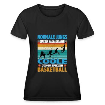 Basketball Dunking Spieler Korbleger Spruch - Frauen Funktions-T-Shirt - Schwarz - Vorne - AI Model Female 172 light (172cm)