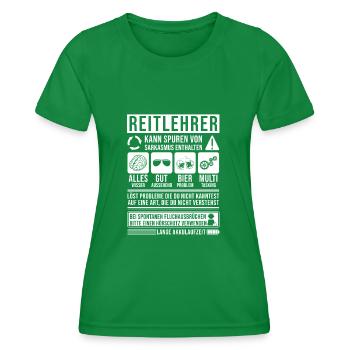 Reitlehrer Spruch lustig - Frauen Funktions-T-Shirt - Kelly Green - Vorne - AI Model Female 172 dark (172cm)