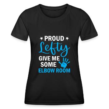 Lefty - Fier Gaucher Donnez-moi un peu de coude - Gauche - T-shirt sport Femme - noir - Devant - AI Model Female 172 light (172cm)