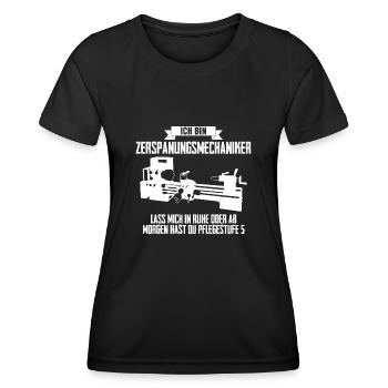 Zerspanungsmechaniker Zerspaner Dreher - Frauen Funktions-T-Shirt - Schwarz - Vorne - AI Model Female 172 light (172cm)