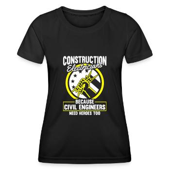 Elektriker Elektrotechniker Elektroniker - Frauen Funktions-T-Shirt - Schwarz - Vorne - AI Model Female 172 light (172cm)
