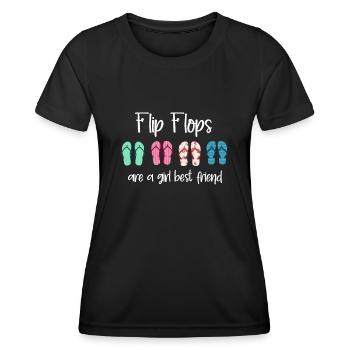 Flip Flops Sind Eine Beste Freundin Für Mädchen - Frauen Funktions-T-Shirt - Schwarz - Vorne - AI Model Female 172 light (172cm)