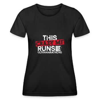 Ce fou court des ultramarathons - T-shirt sport Femme - noir - Devant - AI Model Female 172 light (172cm)