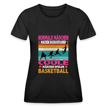 Basketball Dunking Spieler Korbleger Spruch - Frauen Funktions-T-Shirt - Schwarz - Vorne - AI Model Female 172 light (172cm)
