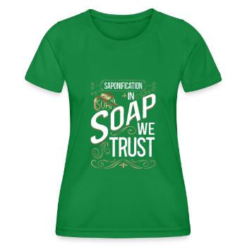 Soap Making Crafting - Women's Functional T-Shirt - kelly green - Front - AI Model Female 172 dark (172cm)