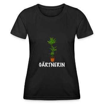 Gärtnerin Topfpflanze - Frauen Funktions-T-Shirt - Schwarz - Vorne - AI Model Female 172 light (172cm)