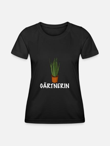 Gärtnerin Topfpflanze - Frauen Funktions-T-Shirt - Schwarz