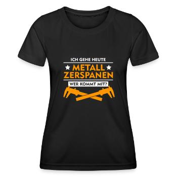 Zerspanungsmechaniker Spruch Zerspaner - Frauen Funktions-T-Shirt - Schwarz - Vorne - AI Model Female 172 light (172cm)