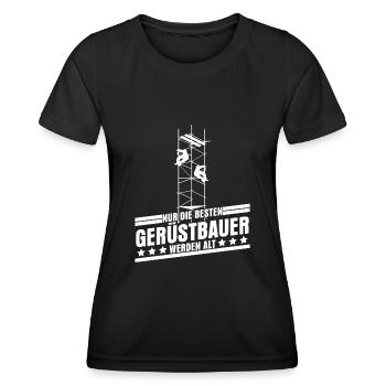 Gerüstbau Gerüst Witz Spruch Gerüstbauer - Frauen Funktions-T-Shirt - Schwarz - Vorne - AI Model Female 172 light (172cm)