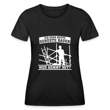 Gerüstbauer Spruch Witz Gerüst Gerüstbau - Frauen Funktions-T-Shirt - Schwarz - Vorne - AI Model Female 172 light (172cm)