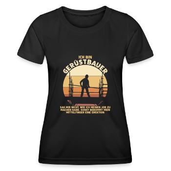 Gerüstbau Bauarbeiter Gerüst Gerüstbauer - Frauen Funktions-T-Shirt - Schwarz - Vorne - AI Model Female 172 light (172cm)