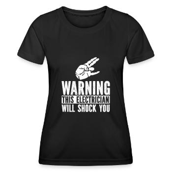 Elektriker Elektrotechniker Elektroniker - Frauen Funktions-T-Shirt - Schwarz - Vorne - AI Model Female 172 light (172cm)