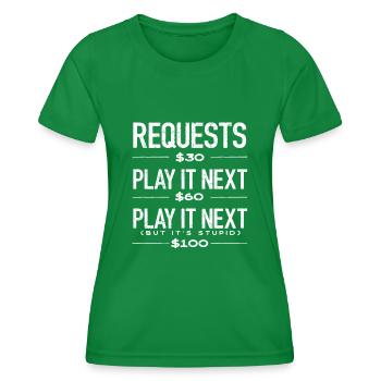 DJ, Clubbing, Song Request - Women's Functional T-Shirt - kelly green - Front - AI Model Female 172 dark (172cm)