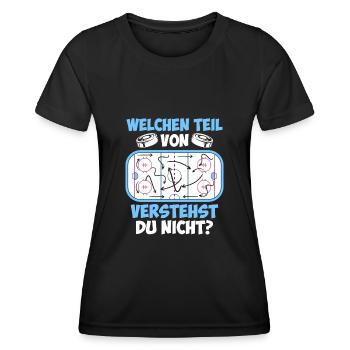 Eishockey Taktik Eishockeyspieler Eishockey - Frauen Funktions-T-Shirt - Schwarz - Vorne - AI Model Female 172 light (172cm)