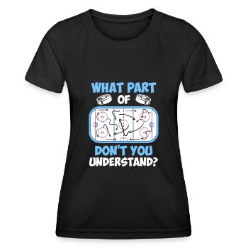 Eishockey Taktik Eishockeyspieler Eishockey - Frauen Funktions-T-Shirt - Schwarz - Vorne - AI Model Female 172 light (172cm)